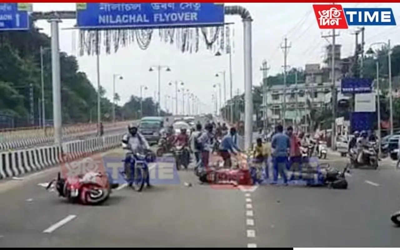 BREAKING: 1 Dead, Several Injured After Truck Hits 4 Bikes, Bus Atop Nilachal Flyover