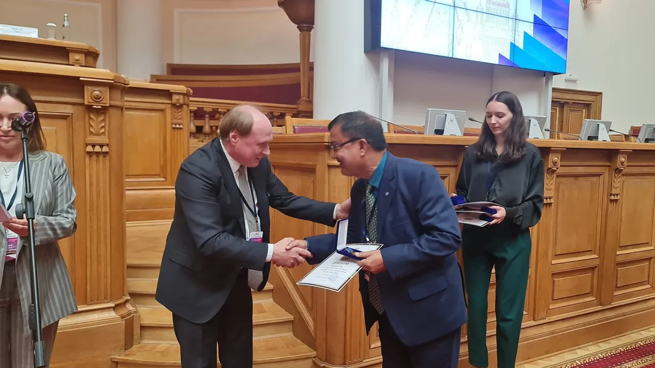 Girijananda Chowdhury University VC Receives Prestigious Pushkin Medal