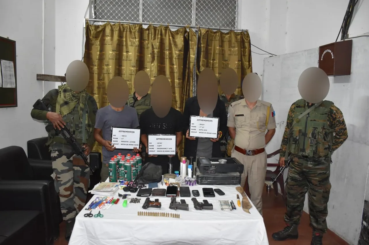3 NSCN (K-Nikki) Cadres Apprehended in Nagaland; Arms & Ammunition Seized