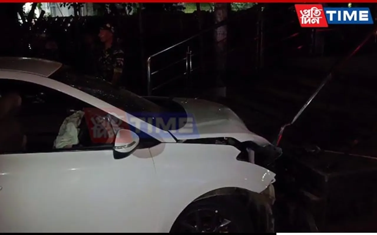 Guwahati: Drunk Youths In Car Crash Into Bike, Then Footbridge; 5 Injured