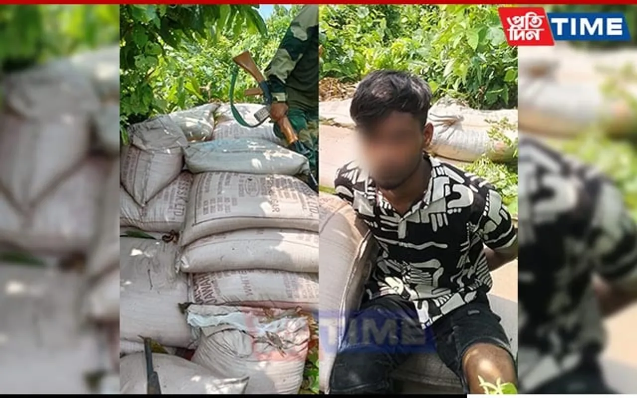 BSF Meghalaya Nabs Bangladeshi National with 5600 Kgs of Indian Sugar on Border