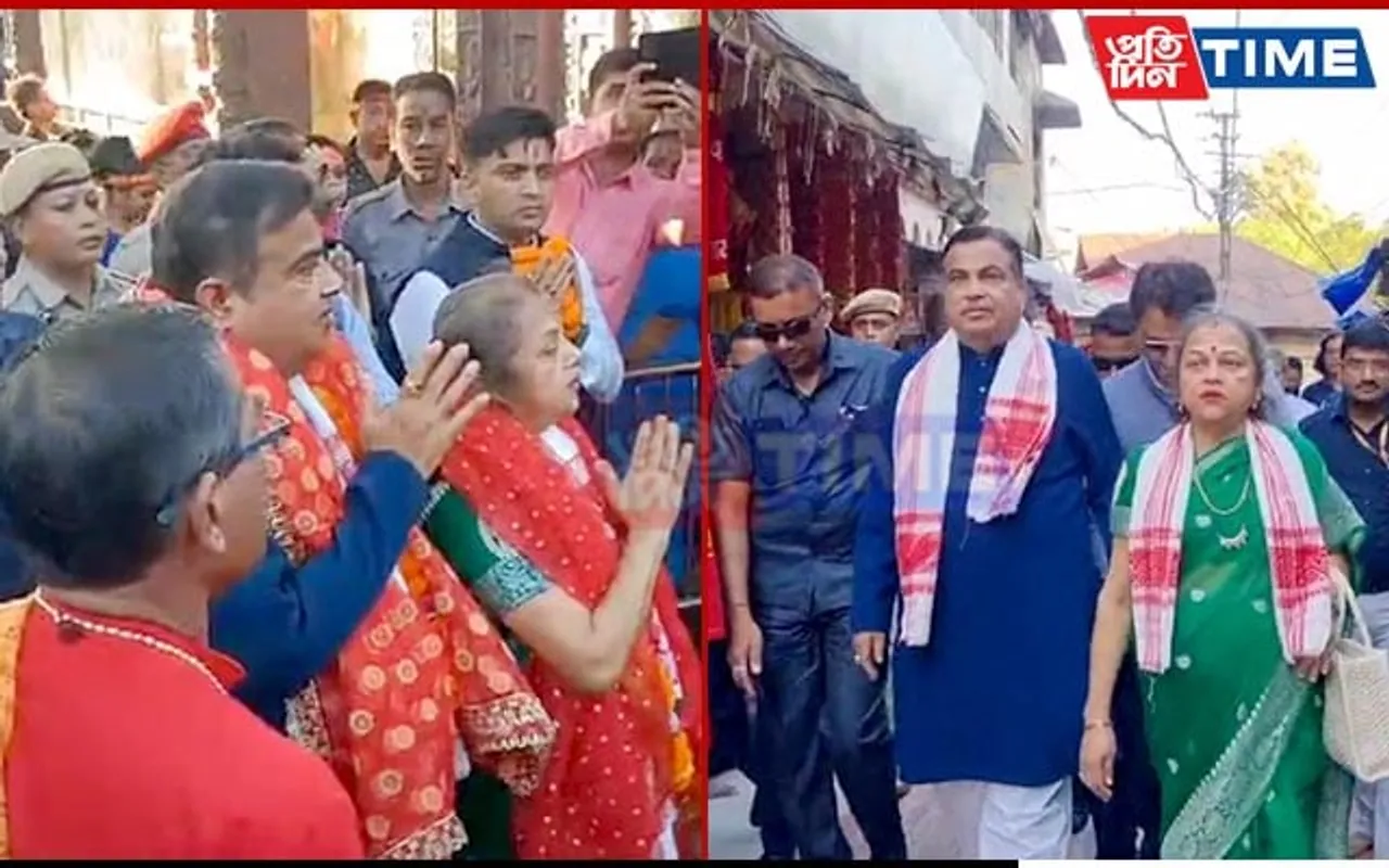 Nitin Gadkari Arrives in Guwahati, Offers Prayers at Kamakhya Temple