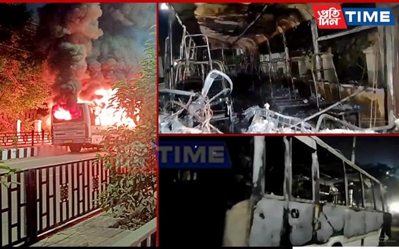Parked City Bus Catches Fire in Guwahati's Panjabari, No Casualties