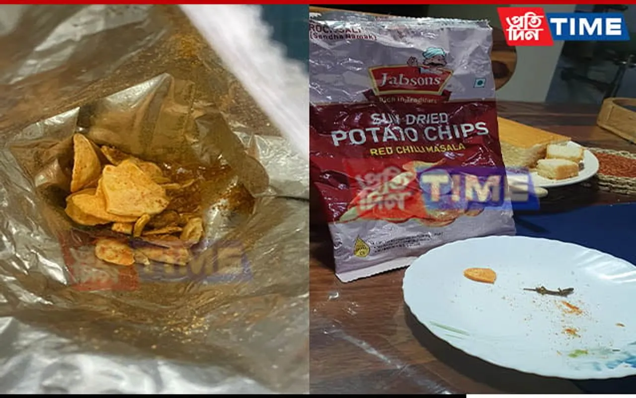 Guwahati Family Finds Dead Lizard Inside Jabsons Potato Chips Packet