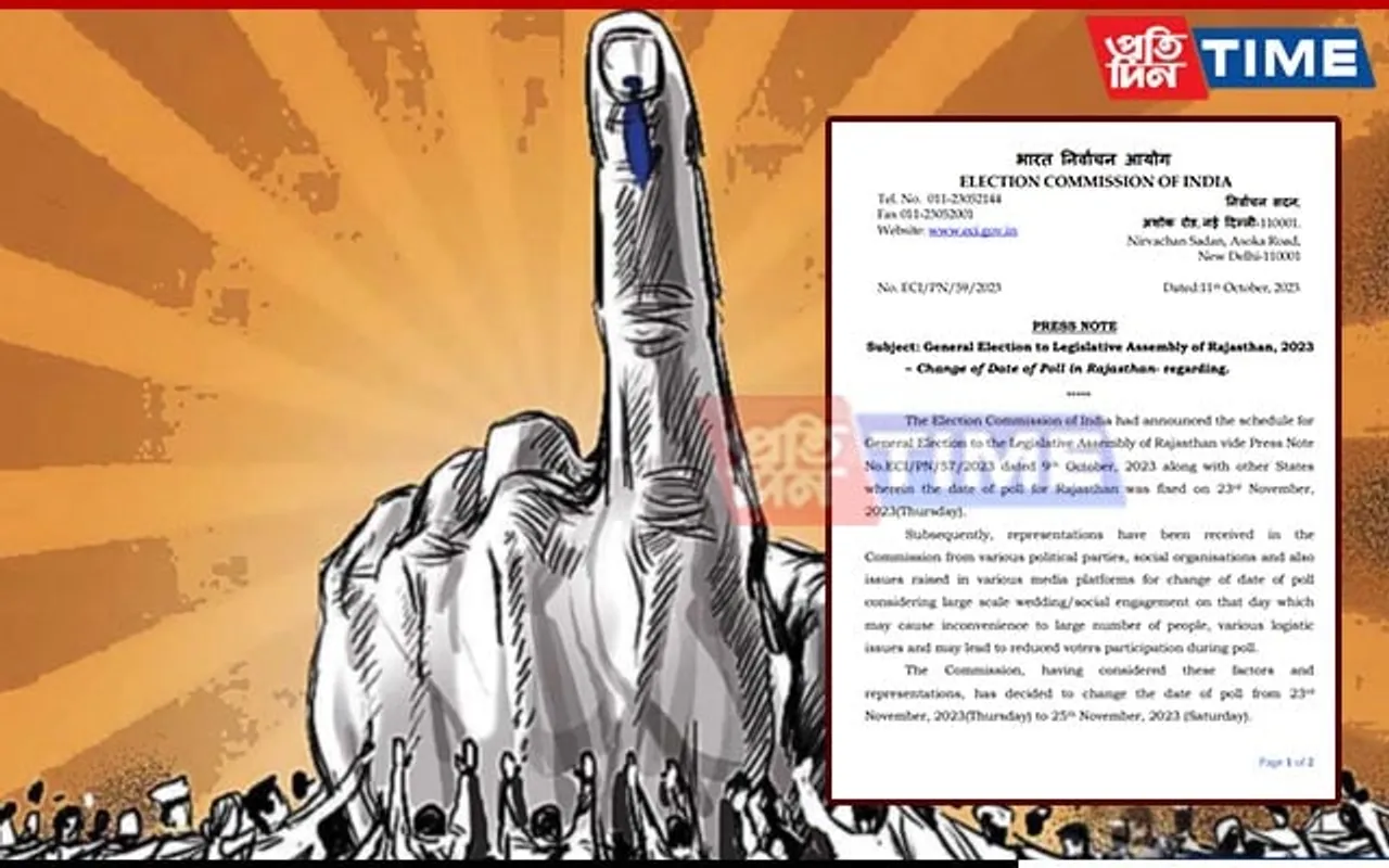 ECI Revises Rajasthan Poll Dates to November 25