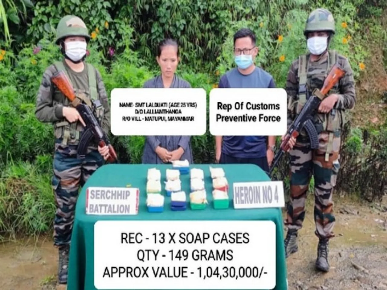 Heroin Worth Rs 1 Crore Seized In Mizoram; Myanmar Woman Held