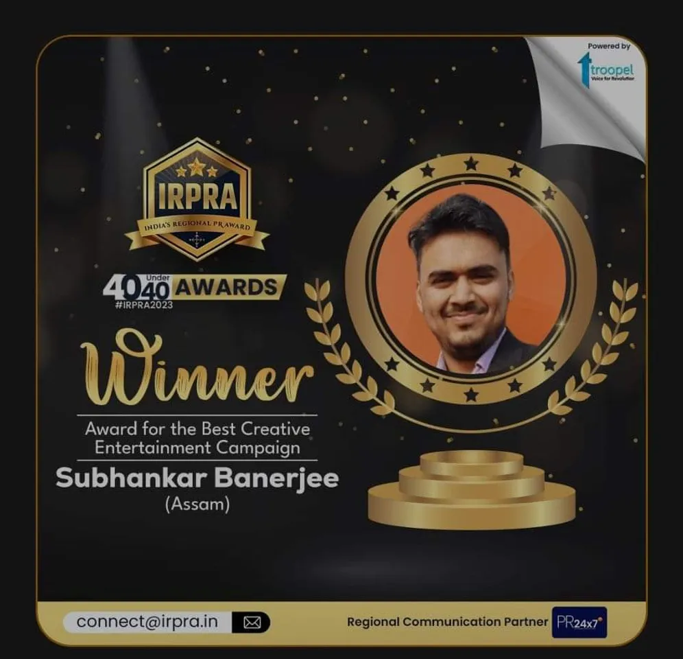 Guwahati's PR Professional Wins India's Regional Public Relations Award | Read Here