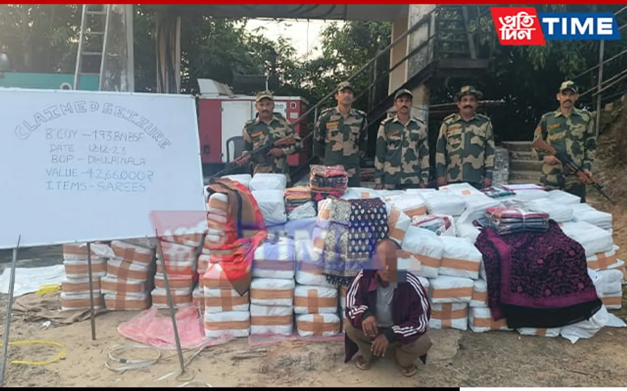 BSF M'laya Thwarts Smuggling Attempt of Clothing Items, Nabs One on Intl. Border