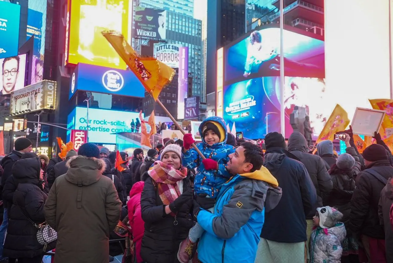 US: Times Square Resonates with Bhajans in Celebrations of Ram Lalla's Pran Pratishtha