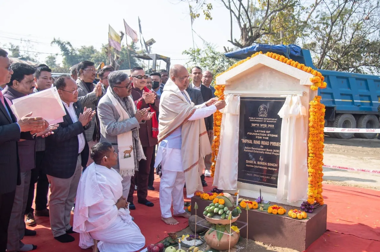 Manipur CM Flags Off Imphal Ring Road Project to Tackle Traffic Congestion