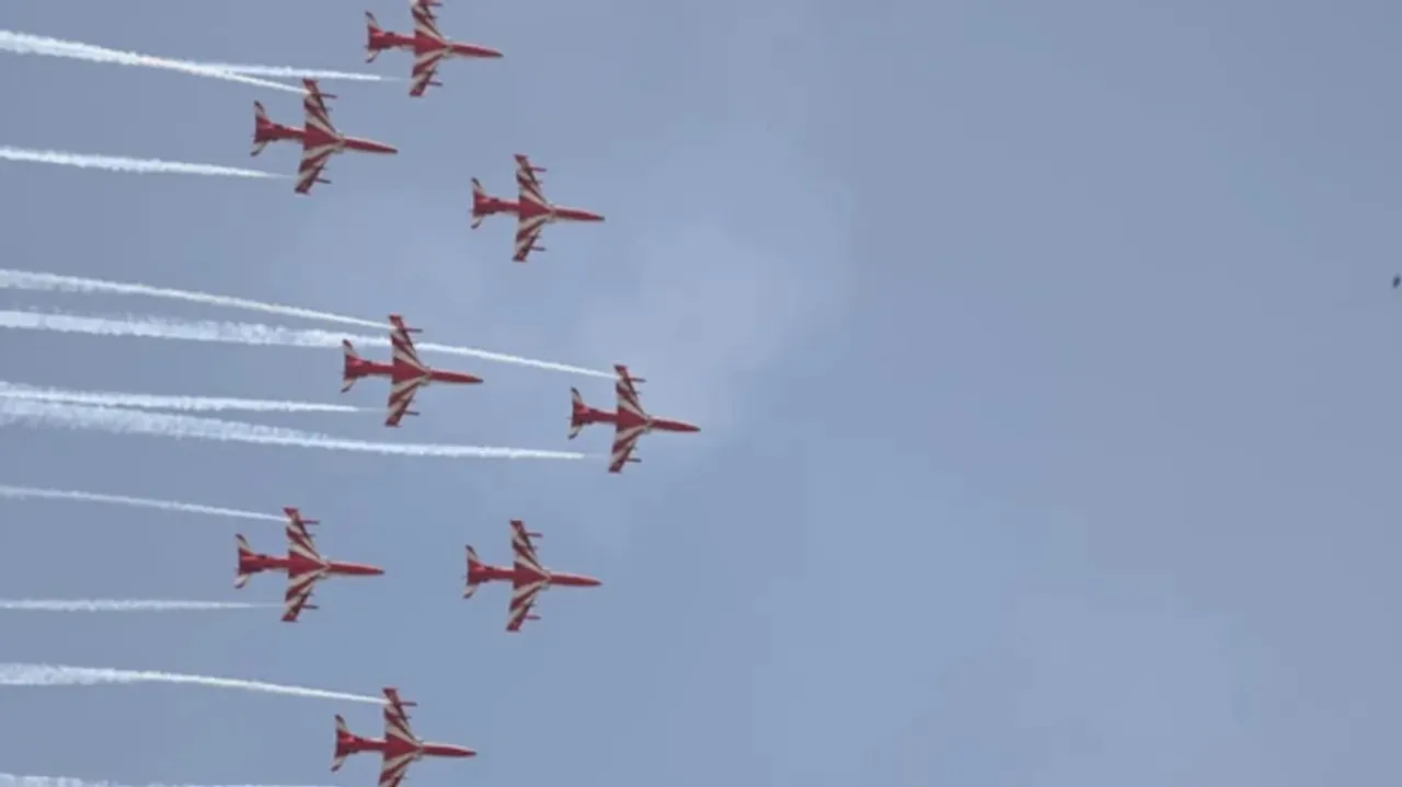 Assam: IAF's Surya Kiran Aerobatic Team Mesmerizes Crowd at Tezpur Air Show