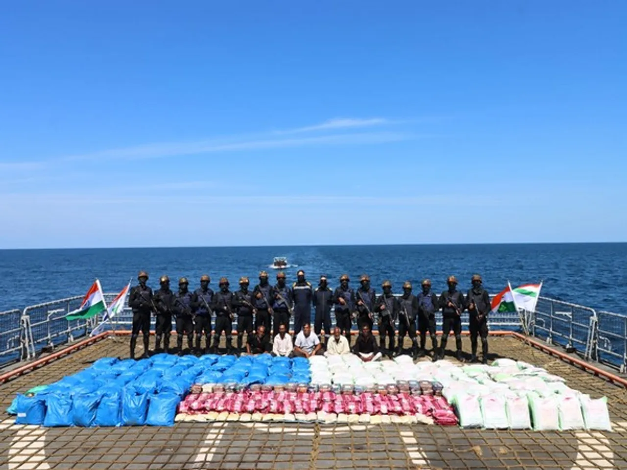 Indian Navy-NCB Seize Boat With 3,300kg Drugs Off Gujarat Coast In Major Sea Op
