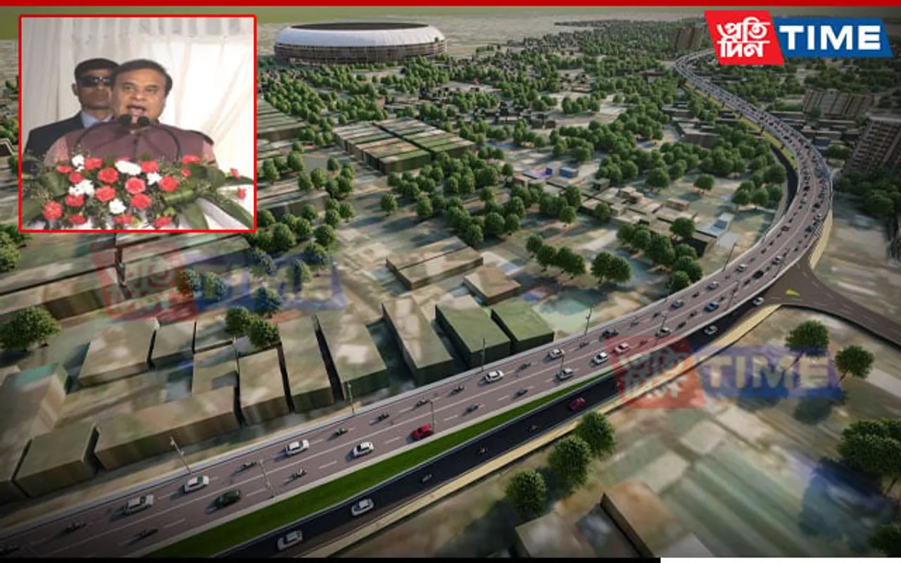 Assam CM Lays Foundation of New Flyover at Cycle Factory Junction in Guwahati