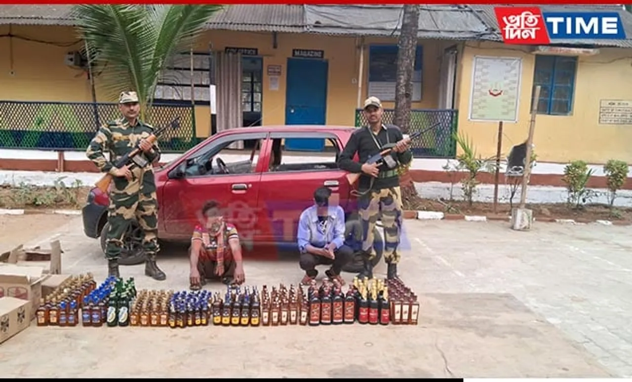 BSF Meghalaya Thwarts Liquor Smuggling Attempt, Apprehends Two