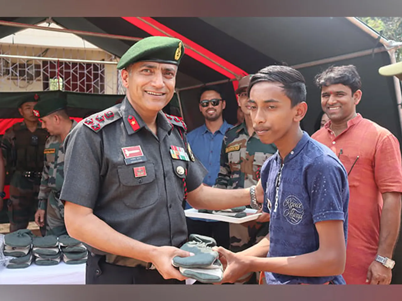 Assam Rifles Distributes Sports Goods To Students of Tripura Sport Climbing Association