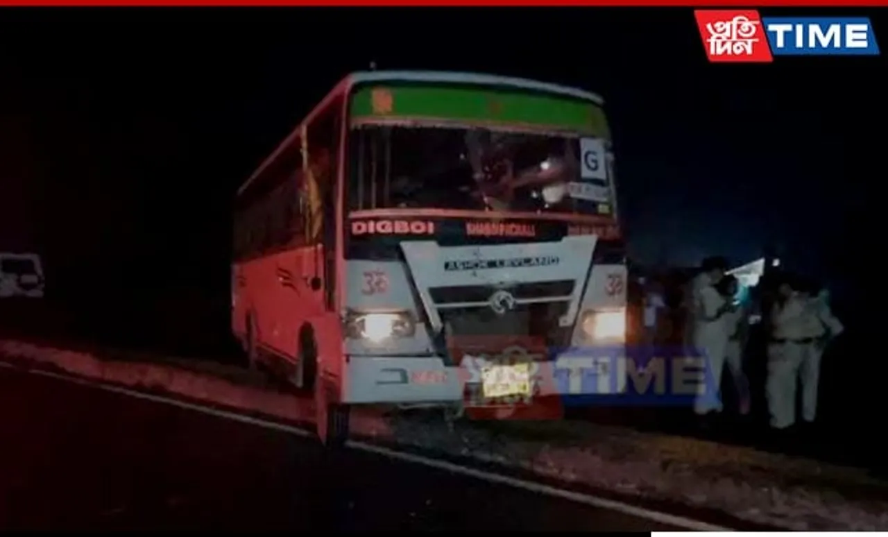 Bus Carrying Election Officers Crashes on Bypass Road in Tinsukia