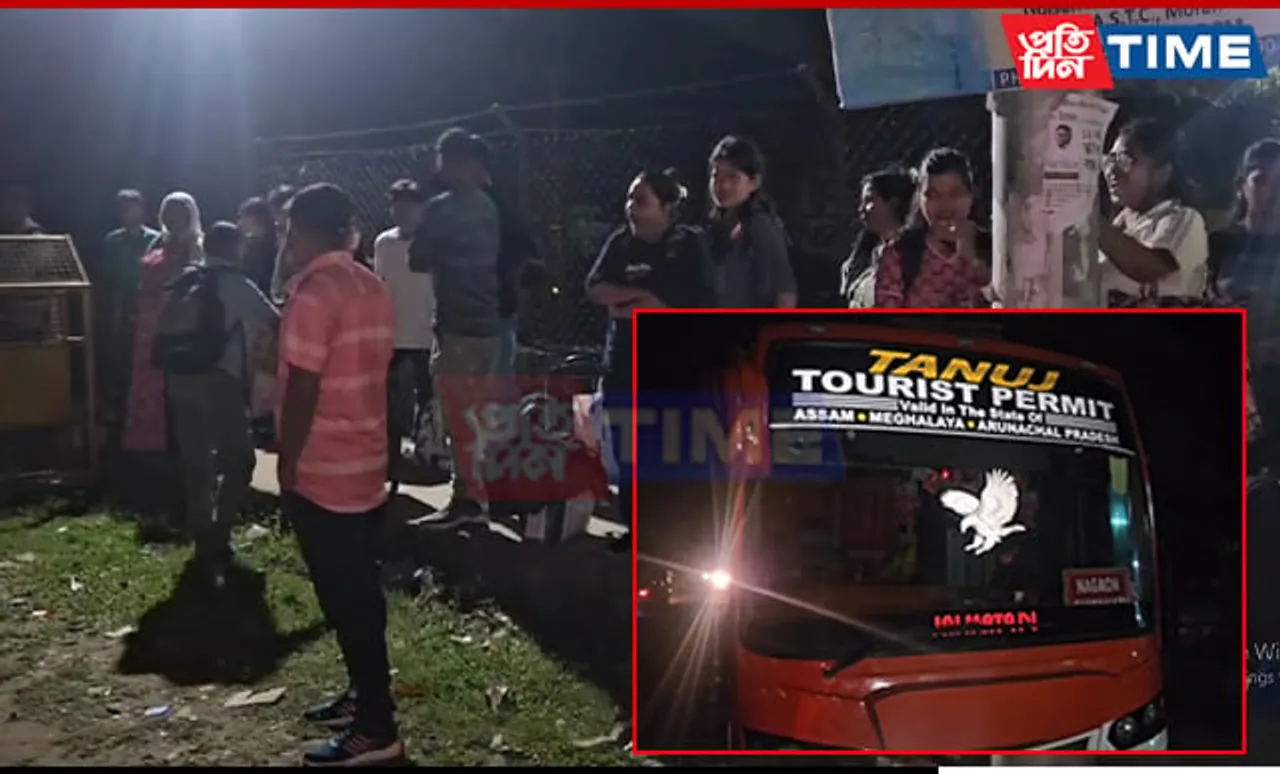 Assam: Chaos Ensues as Night Bus 'Tanuj' Seized After Hit-and-Run Incident on NH-37