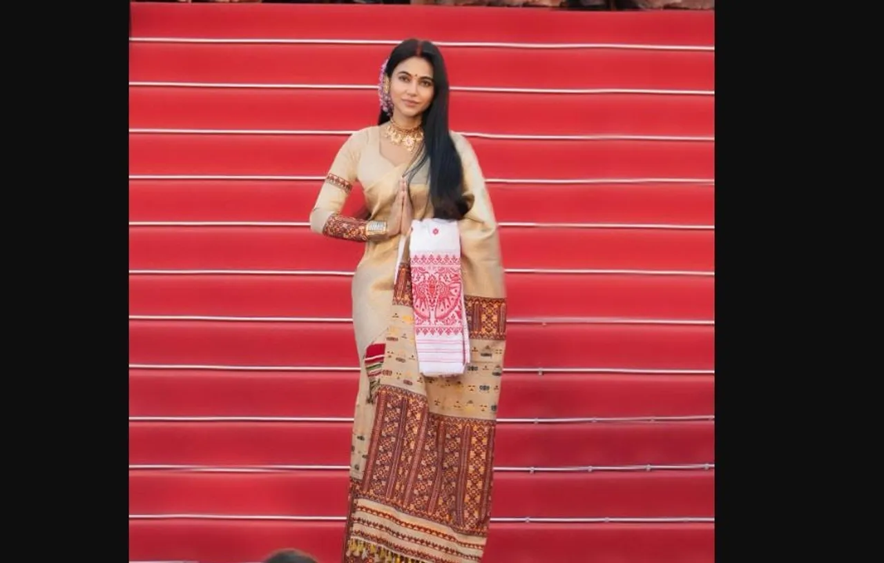 Aimee Baruah Walks Red Carpet of Cannes in Mekhela Sador Designed by Momita Sharma