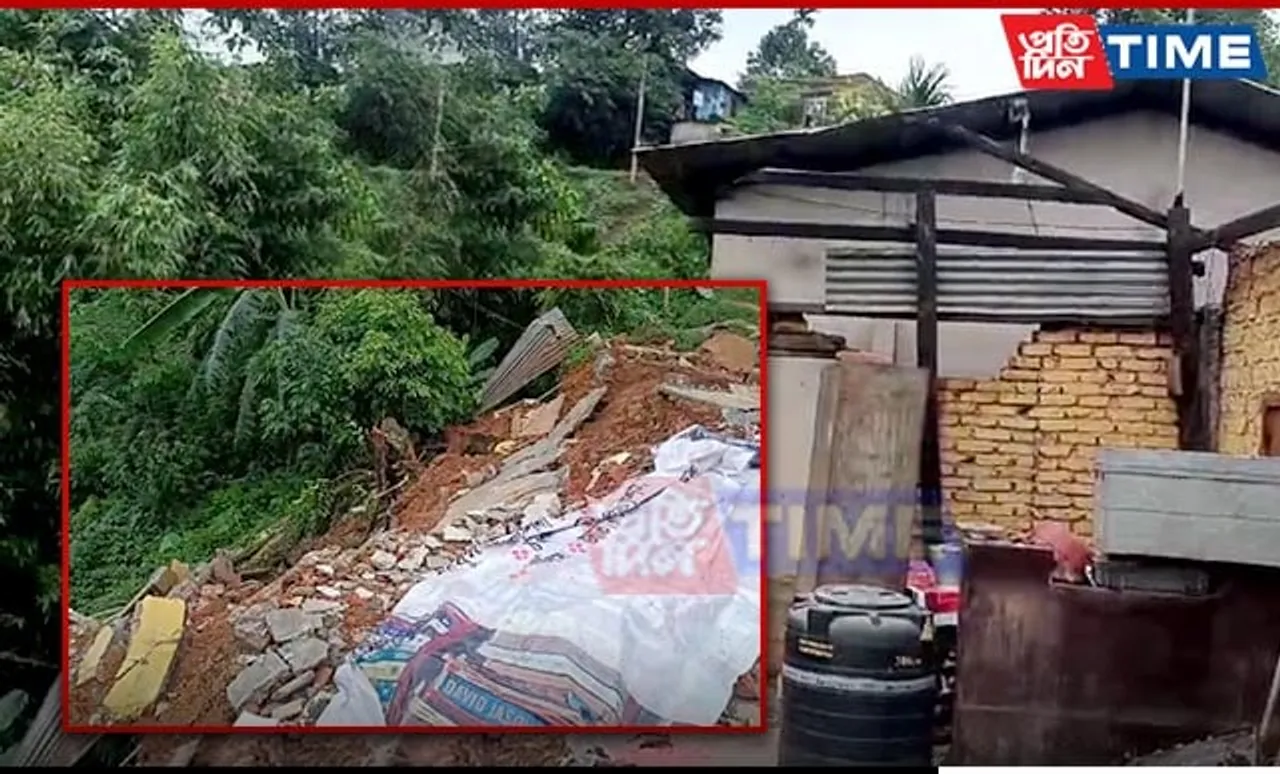 Family Forced to Vacate Residence after Landslide in Guwahati's Chandmari