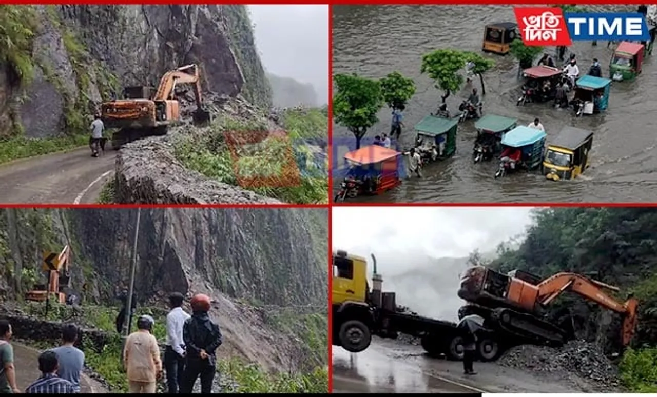 Massive Landslide in Arunachal Pradesh Halts Traffic, Strands Vehicles