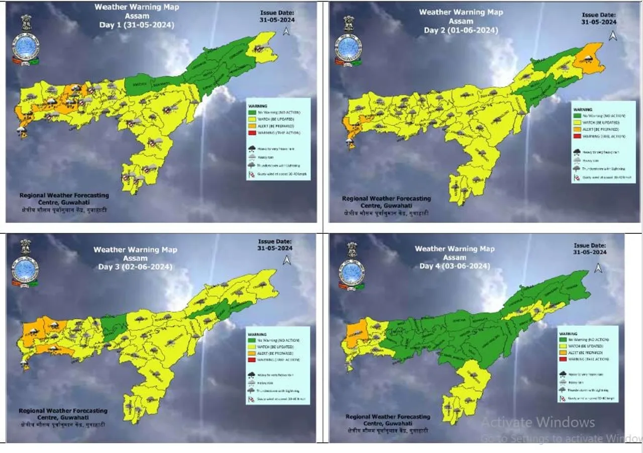 IMD Issues Heavy Rainfall Alerts for Assam as Southwest Monsoon Advances