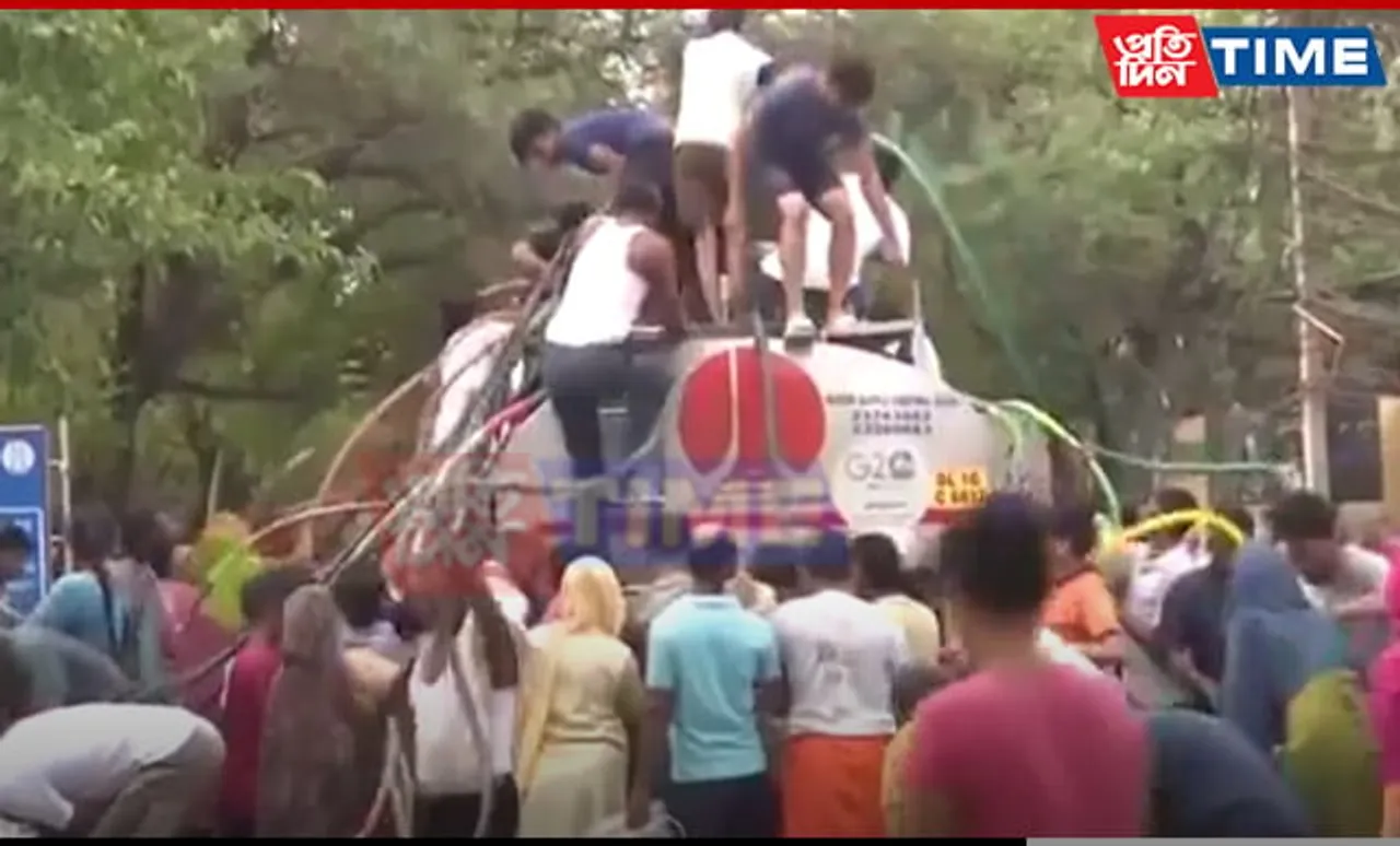 Water Crisis Grips Delhi: Long Queues for Water Amidst Supply Shortage