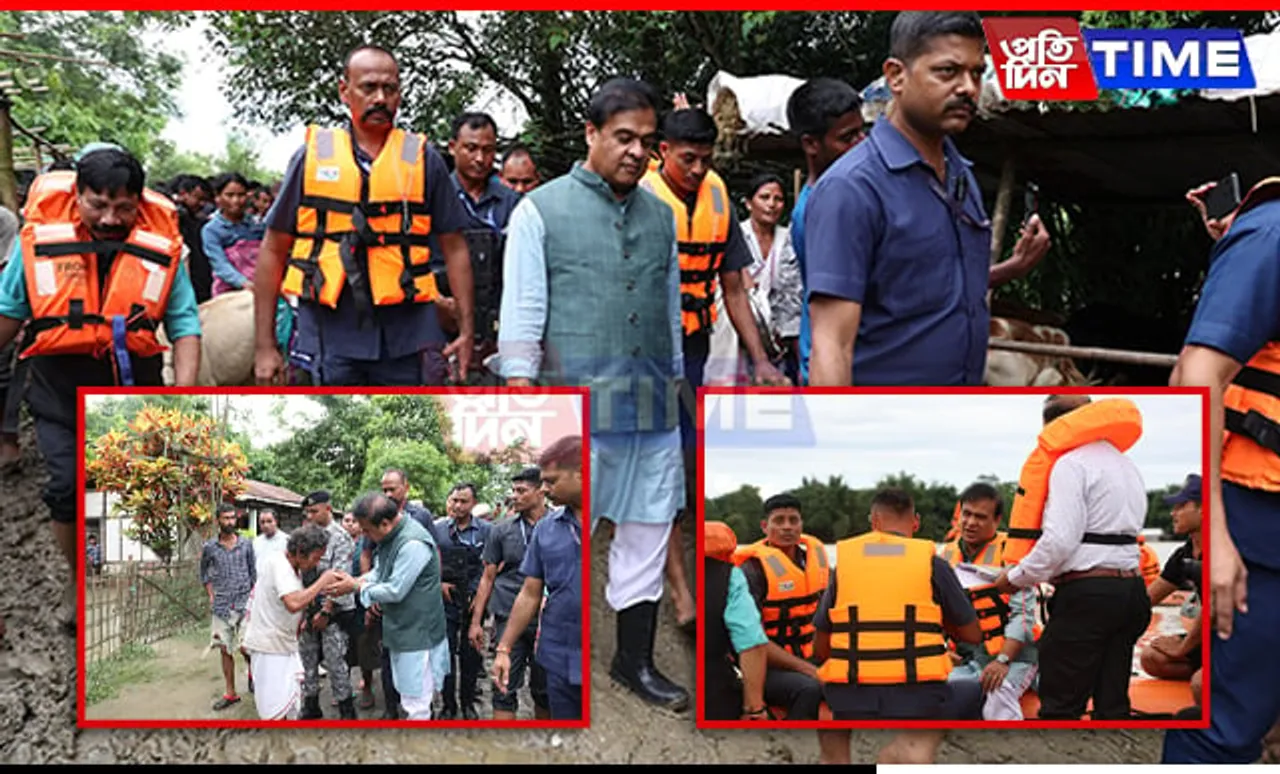 Assam CM Visits Flood-Affected Areas, Assures Relief Efforts