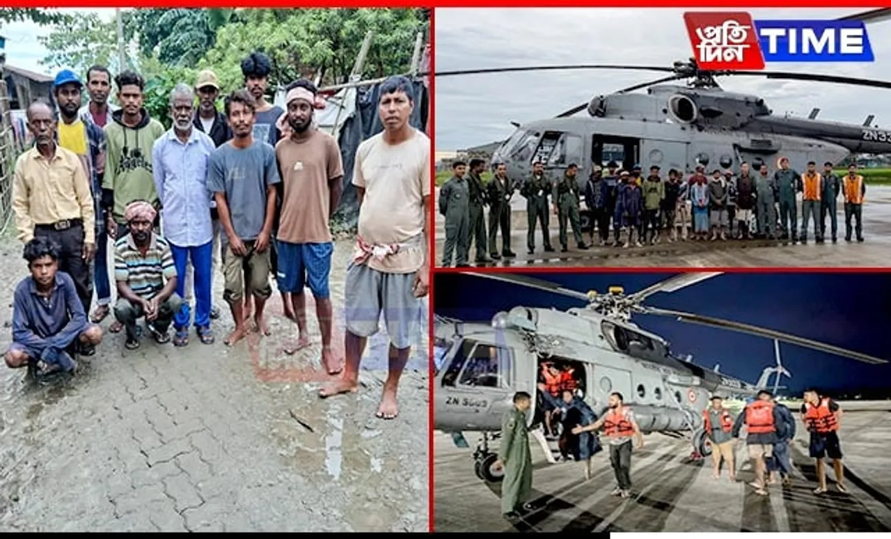 IAF Rescues Stranded Fishermen in Daring Airlift Op in Assam’s Dibrugarh