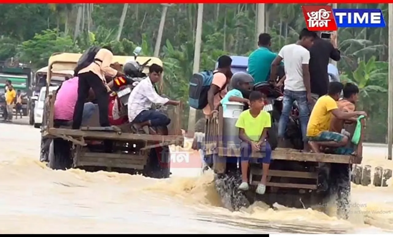 Tension Flares in Assam's Golaghat Over Flood Relief Dispute