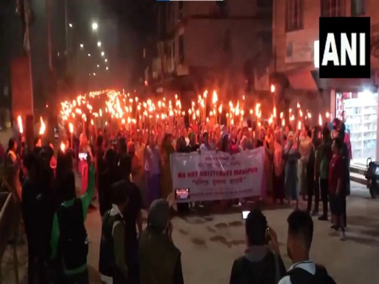 Women Continue Torchlight Protest Amid Fresh Violence in Manipur