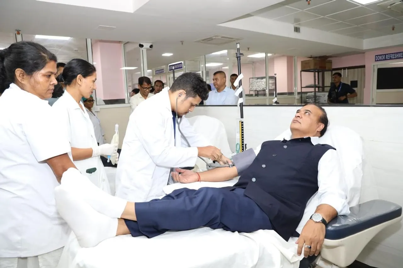 Assam CM Marks PM Modi’s Birthday with Blood Donation at GMCH