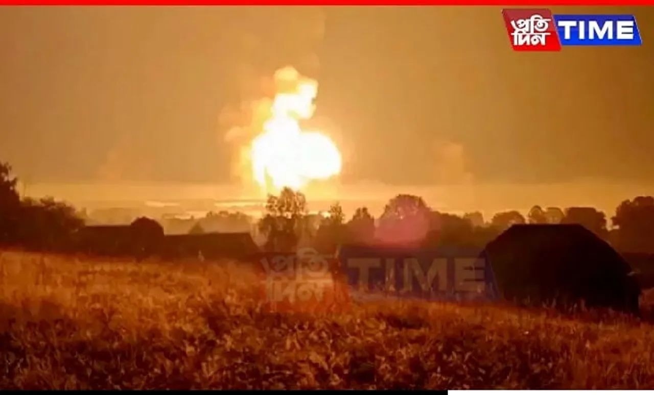 Ukrainian Drone Strike Levels Russian Ammo Depot, Ignites Massive Fires
