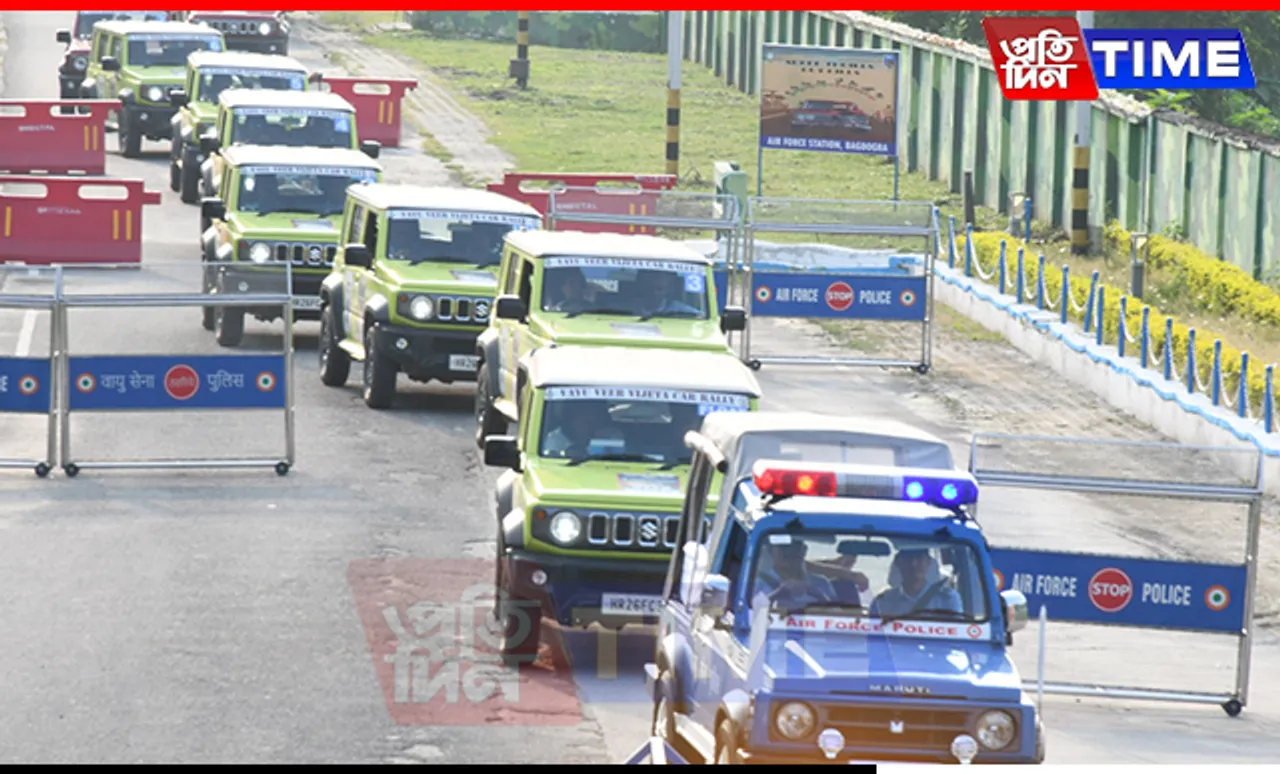 IAF & Uttarakhand War Memorial Car Rally Reaches Bagdogra, Heading to Guwahati Next