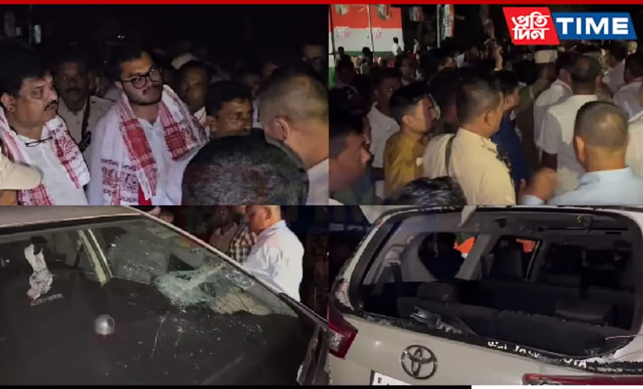 Violence in Samaguri Ahead of Polls, Congress Leaders' Vehicles Vandalized