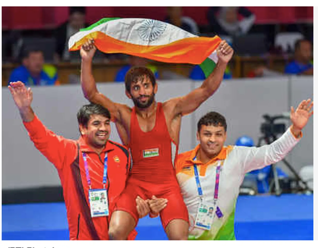 Bajrang Punia gives India 1st Gold