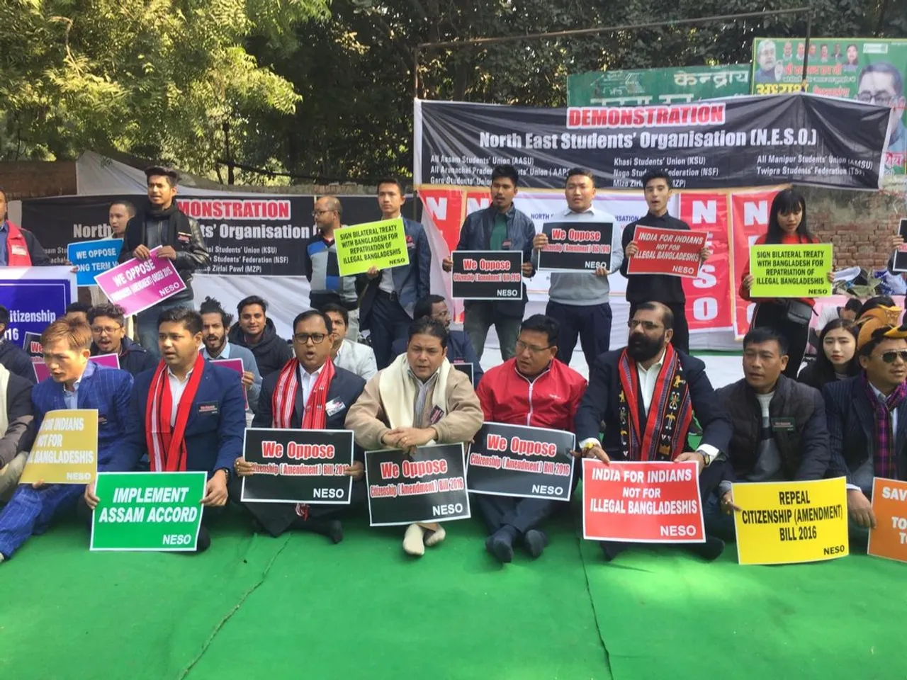 NESO stages protest in New Delhi against CAB