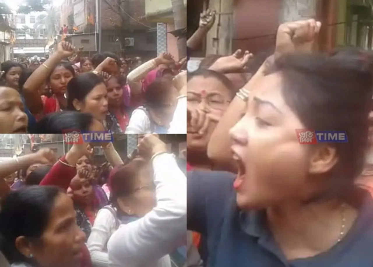 Hundreds of women gherao BJP office