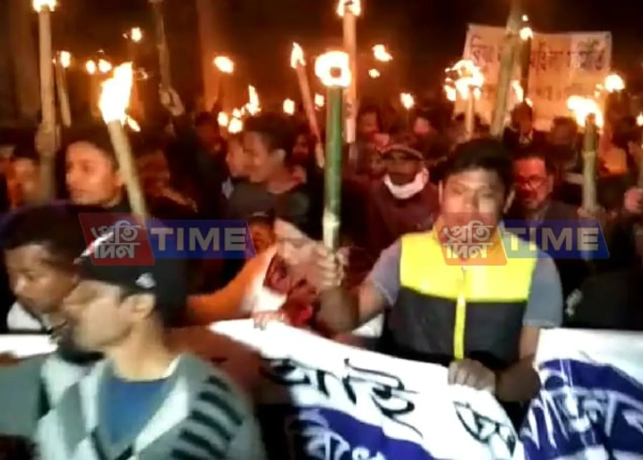 Torchlight rally against CAB across the State