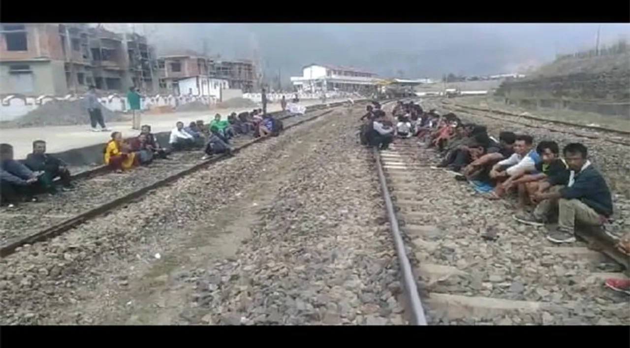 Dima Hasao indefinite rail blockade effects train traffic