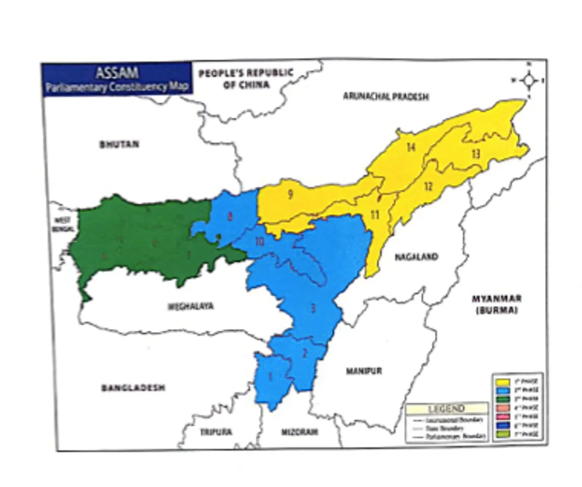 Assam LS polls in three phases