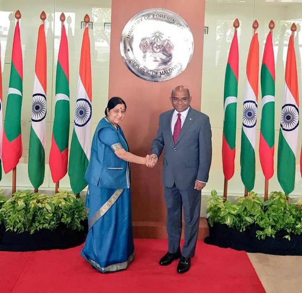 Sushma Swaraj In Maldives,Discusses Bilateral Ties