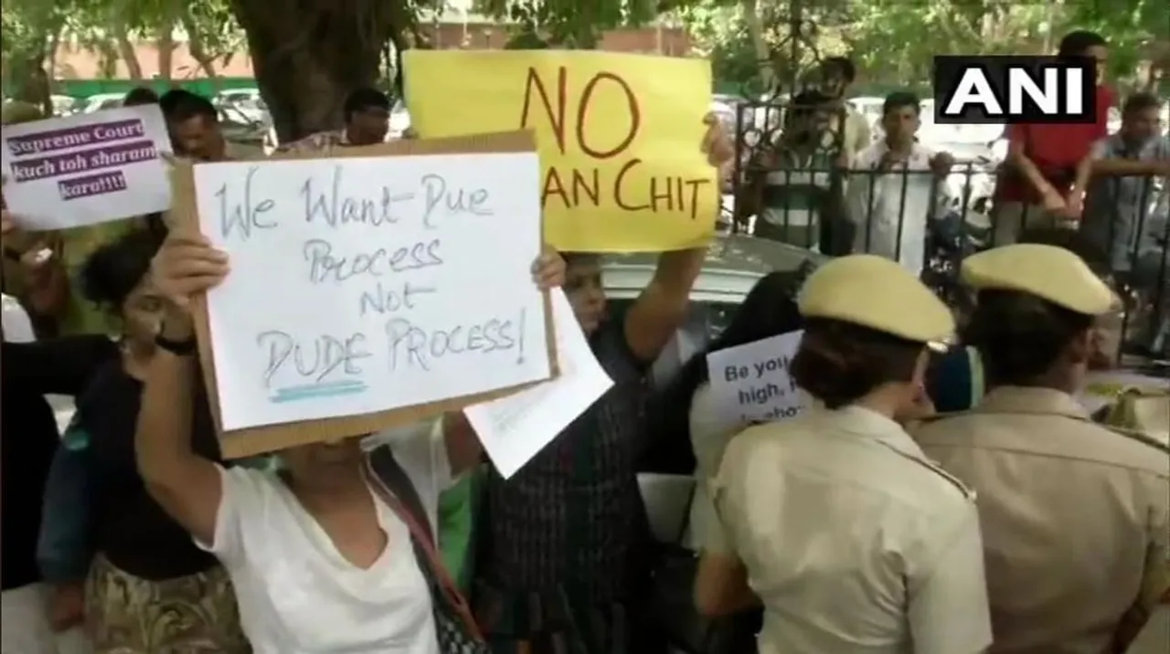 CJI clean chit: Protest outside SC, Sec 144 imposed