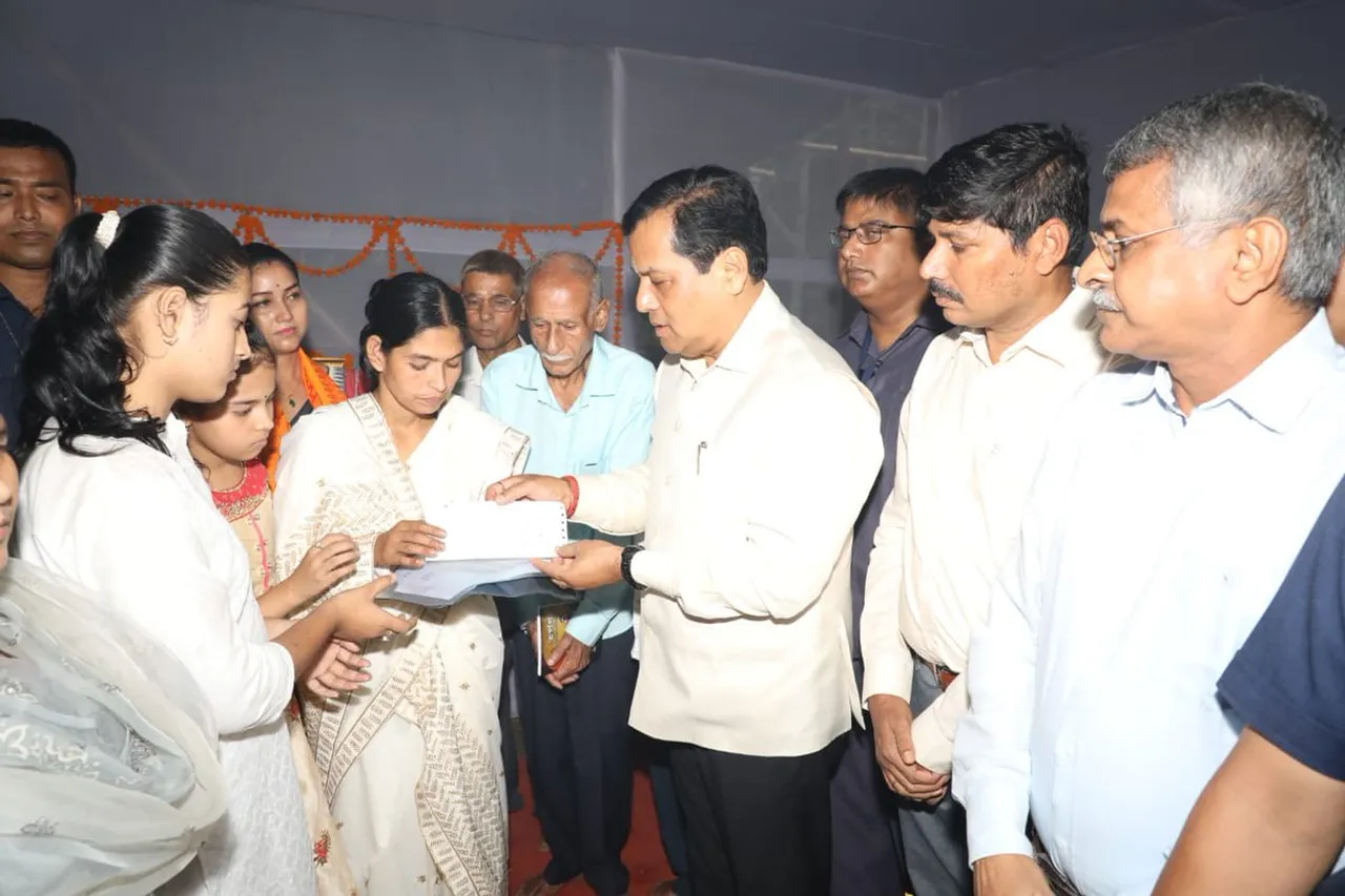 CM Sonowal visits residences of martyr jawans