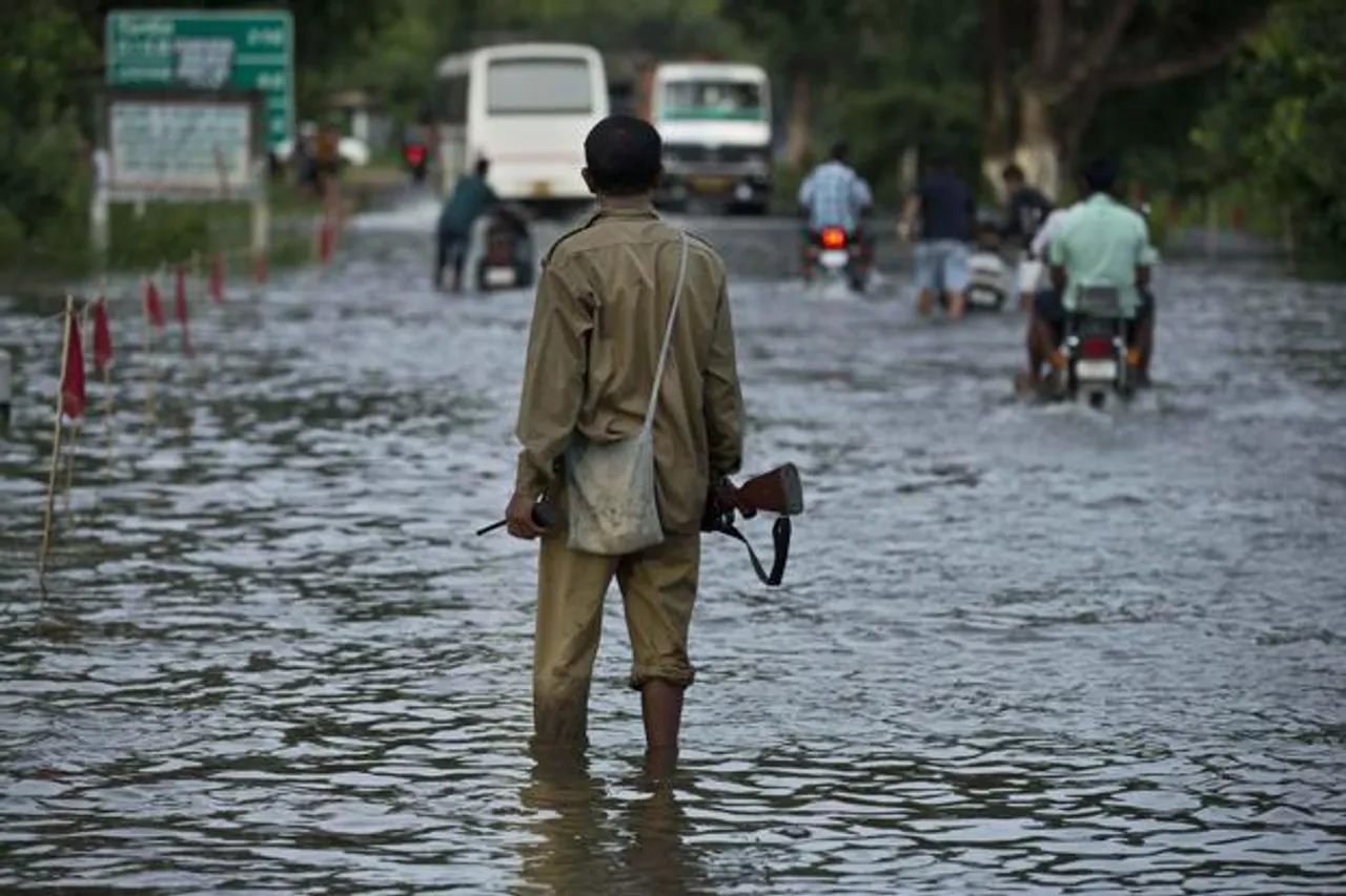 Flooding on NH 37 reduces