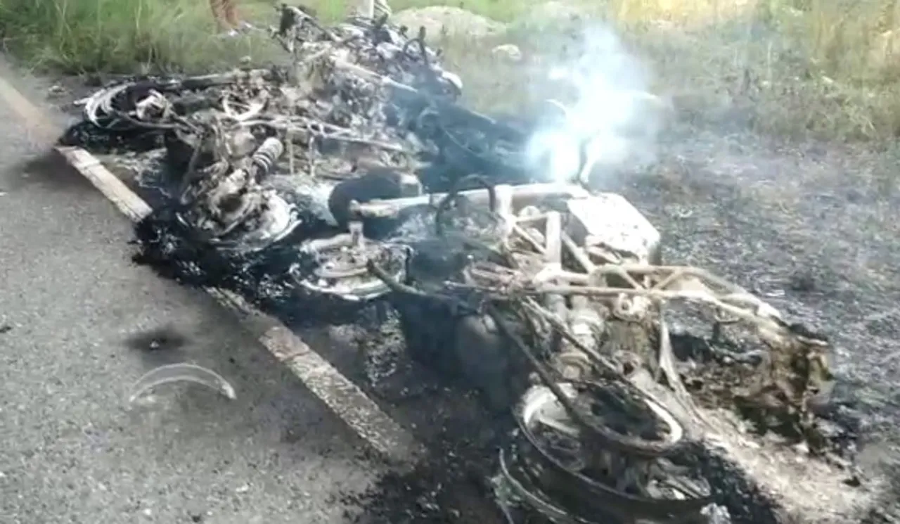 Assam motorcycles set ablaze at Tezu