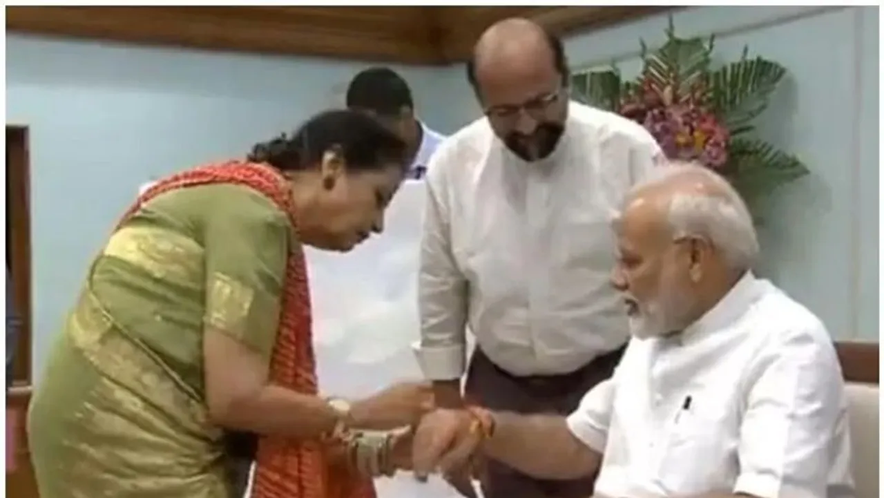 Modi celebrates Rakshabandhan with his Pakistani-origin sister
