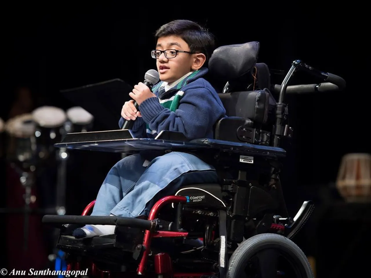 Specially abled to sing national anthem at Howdy Modi
