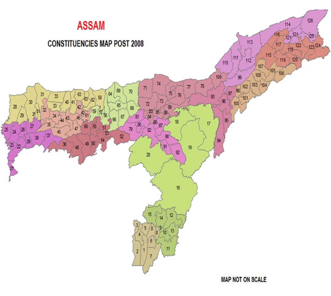 Assam constituencies map to alter