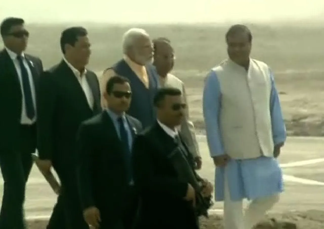 PM Narendra Modi arrives at Kokrajhar