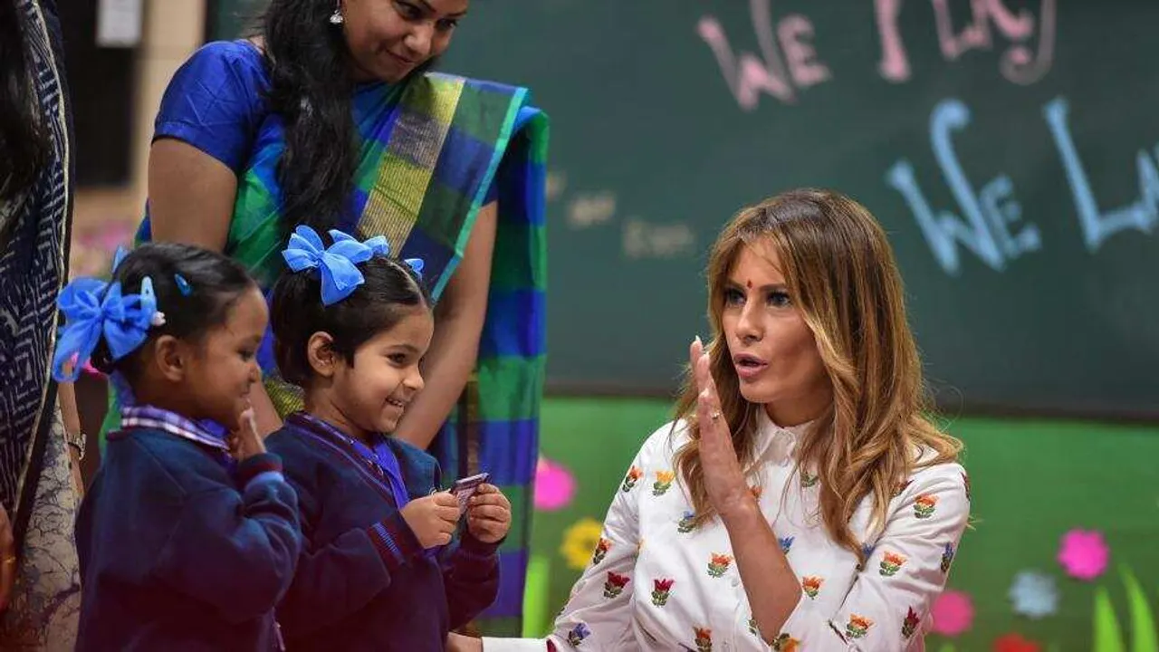 US First lady attends ‘happiness class’ in Delhi school